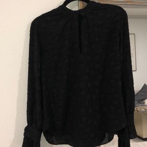 Ann Taylor Black Blouse - Tied sleeves